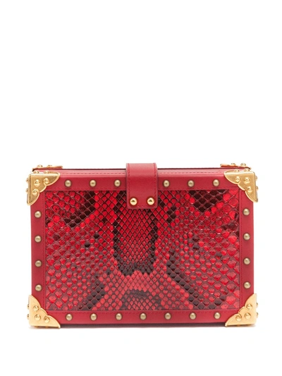 Shop Dolce & Gabbana My Heart Clutch Bag In Red