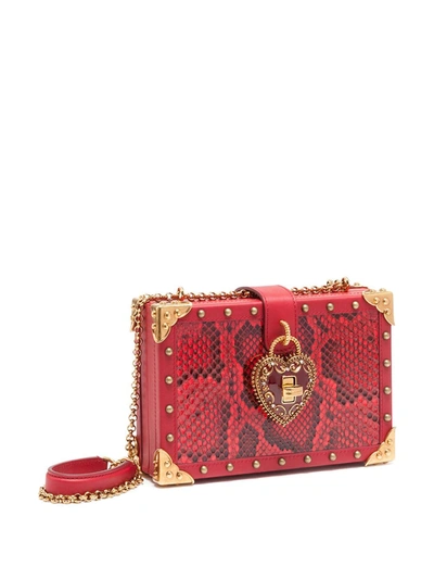 Shop Dolce & Gabbana My Heart Clutch Bag In Red