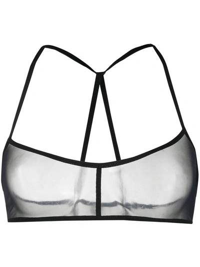 Shop Ann Demeulemeester Transparent Mesh Bra In Black