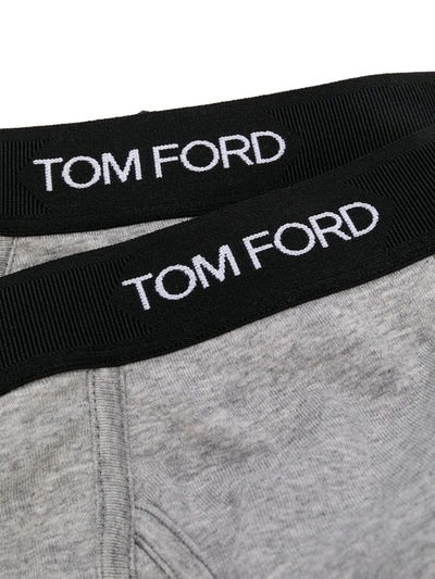 Shop Tom Ford Two-pack Logo Briefs In Grey
