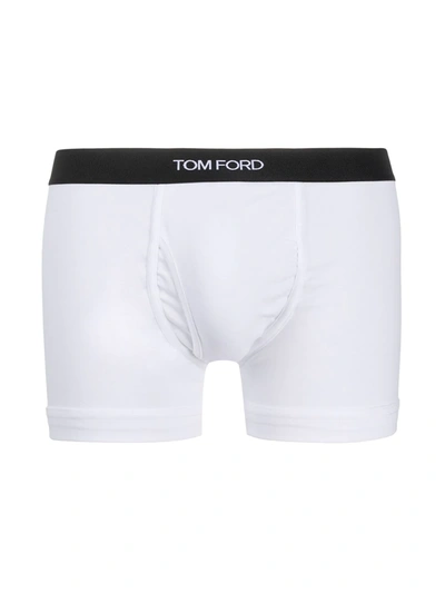 Shop Tom Ford Logo Waistband Boxers In White