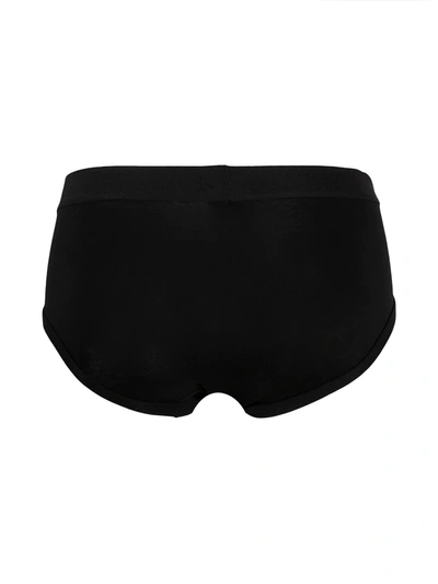 Shop Tom Ford Two-pack Logo Waistband Briefs In Black