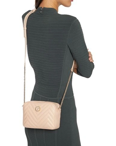 Shop Giorgio Armani Woman Cross-body Bag Light Pink Size - Lambskin