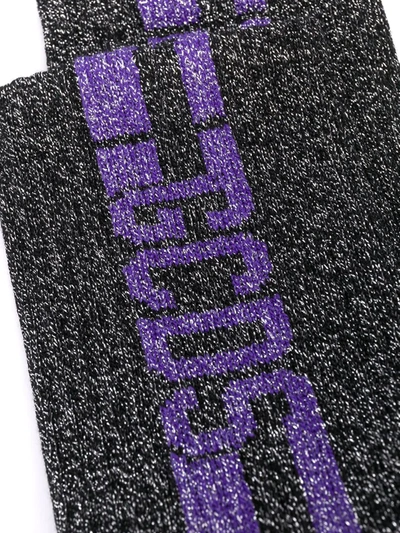Shop Gcds Glitter Logo Socks In Black