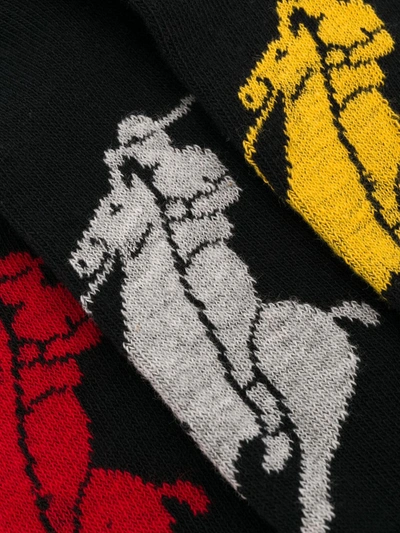 Polo Ralph Lauren Pony Motif Ankle Socks In Black