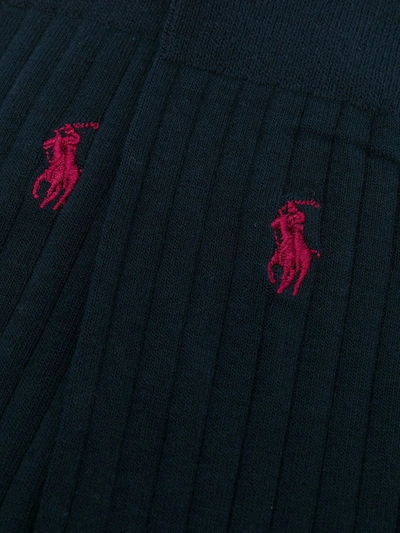 Polo Ralph Lauren Pony Motif Ribbed Socks In Blue