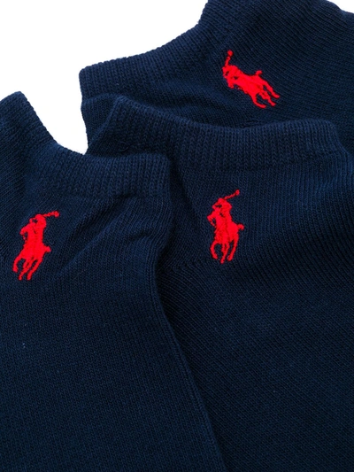 Shop Polo Ralph Lauren Pony Motif Ankle Socks In Blue