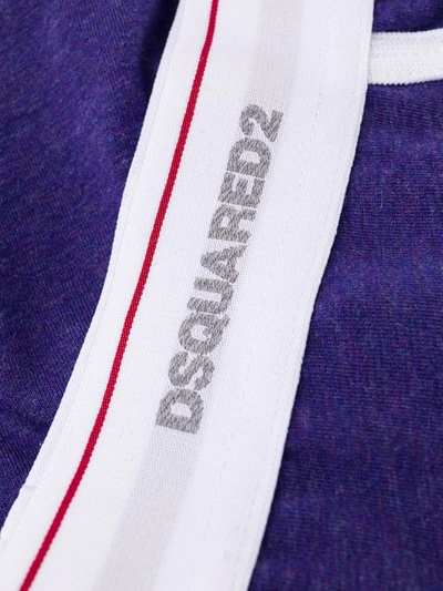 Shop Dsquared2 Jacquard Logo Motif Briefs In 501 Purple