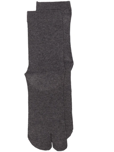 Shop Maison Margiela Tabi-toe Cotton Socks In Grey