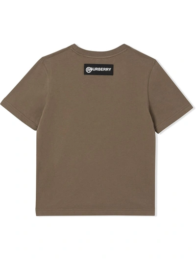 Shop Burberry Graphic-print Crew Neck T-shirt In Grey