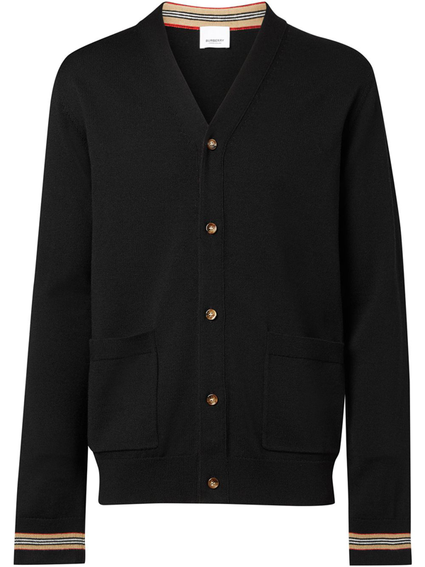 burberry icon stripe merino wool cardigan
