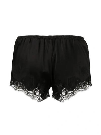 Shop Dolce & Gabbana Lace-detail Shorts In Black