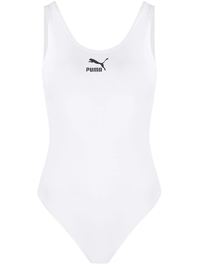 Shop Puma Logo-print Bodysuit In White