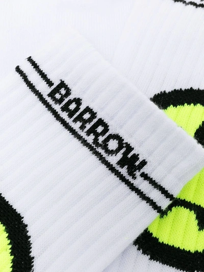 Shop Barrow Logo Knit Socks In White