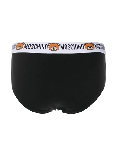 Moschino Teddy Bear-motif Briefs In Black