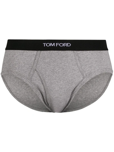Tom Ford Two-pack Stretch-cotton And Modal-blend Briefs In Gray