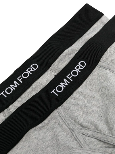 Shop Tom Ford Logo Band Brief Two-set In Grey