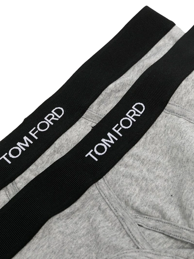 Tom Ford Two-pack Stretch-cotton And Modal-blend Briefs In Gray