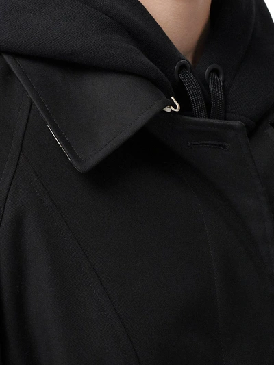 Shop Burberry Belted Swing Coat In Black