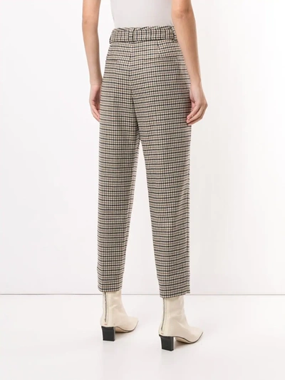 Brunello Cucinelli Checked Cropped Trousers In Brown