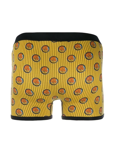 Shop Viktor & Rolf Geometric Print Boxers In Yellow