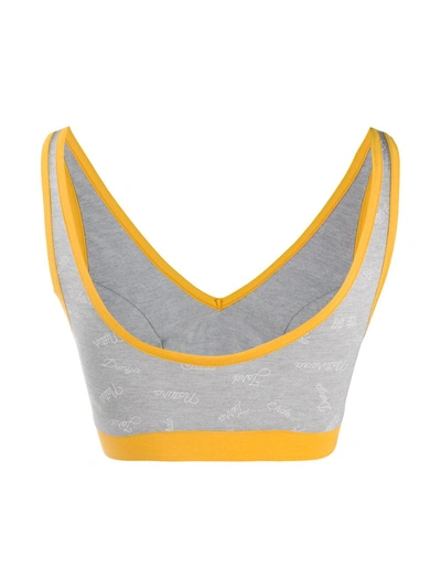 Viktor & Rolf X Calida Logo-print Bralette In Grey