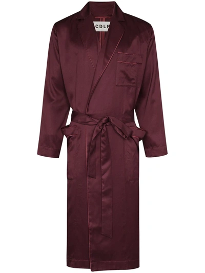 Shop Cdlp Home Piped-trim Robe In Purple
