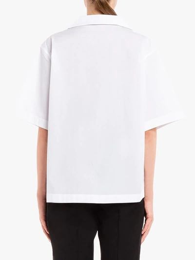 Shop Prada Panelled Bowling-style Shirt In White