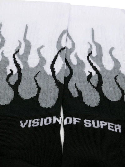 Shop Vision Of Super Flame Print Socks In Black