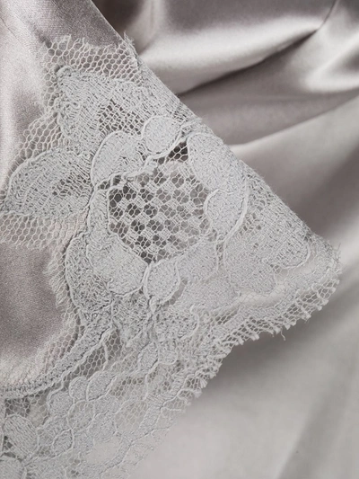 Shop Dolce & Gabbana Floral Lace-trim Camisole In Grey