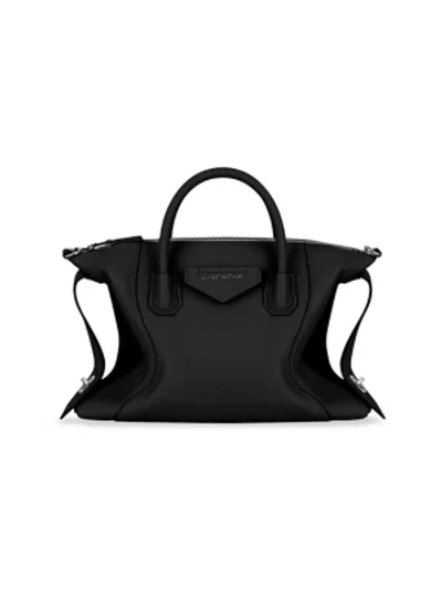 Shop Givenchy Small Antigona Soft Leather Tote In Black