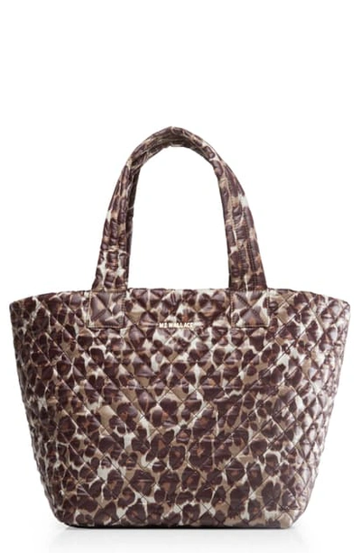Shop Mz Wallace Medium Metro Quilted Nylon Tote In Leopard Print