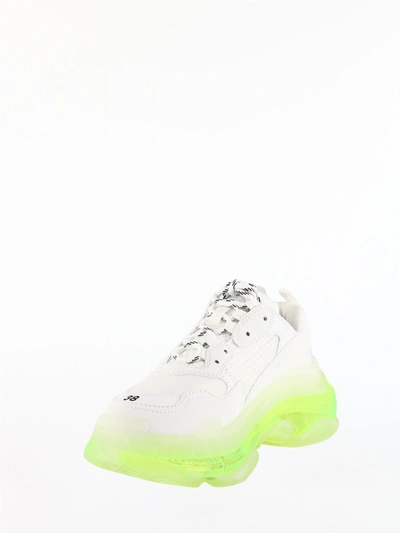 Shop Balenciaga Triple S Clear Sole Sneakers In White