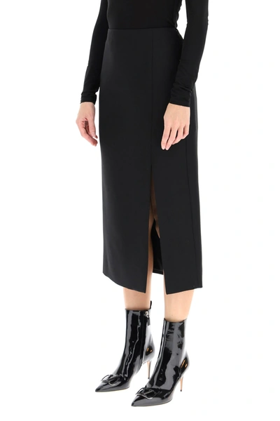 Shop Valentino Split Tunic Skirt In Nero