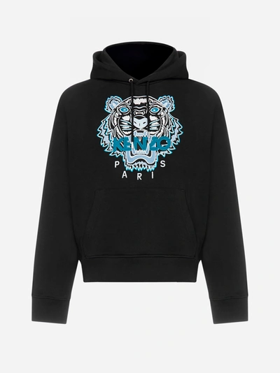 Shop Kenzo Logo-tiger Cotton Hoodie