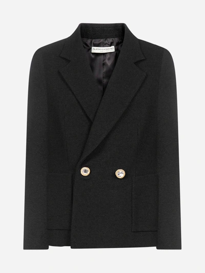 Shop Alessandra Rich Virgin Wool Double-breasted Blazer