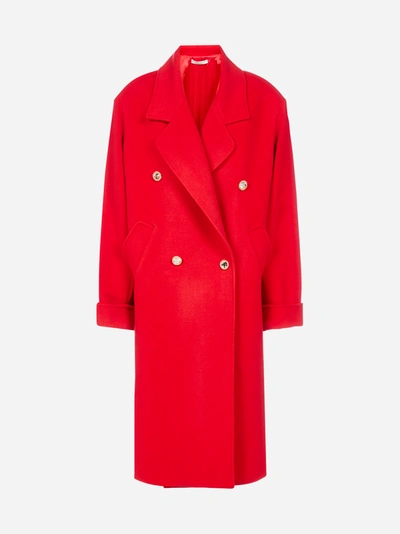 Shop Alessandra Rich Oversized Wool And Cashmere Coat