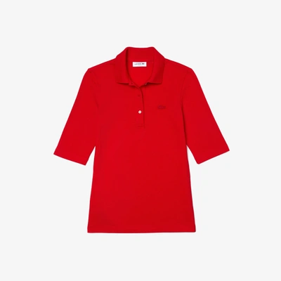 Shop Lacoste Women's Slim Fit Supple Cotton Polo - 32 In Red