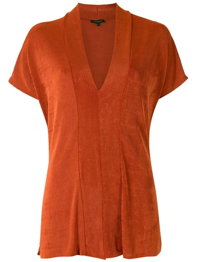 Shop Alcaçuz Cristina V-neck T-shirt In Orange