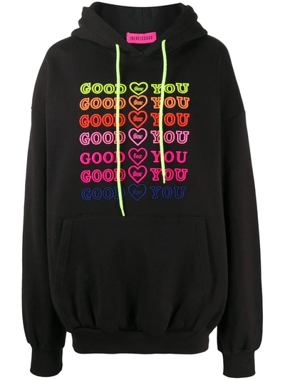 Shop Ireneisgood Good For You Drawstring Hoodie In Black