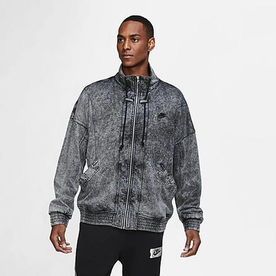 Shop Nike Men's Sportswear Reissue Knit Wash Jacket In Black