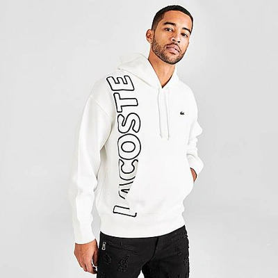 Shop Lacoste Live Vertical Logo Hoodie In White