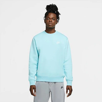 Shop Nike Sportswear Club Fleece Crewneck Sweatshirt In Blue