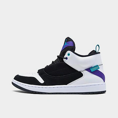 Shop Nike Jordan Men's Fadeaway Basketball Shoes In Black/turbo Green/white/court Purple
