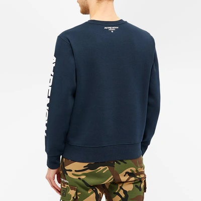 Shop Aape By A Bathing Ape Aape Logo Arm Crew Sweat In Blue