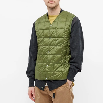 Shop Taion V-neck Down Vest In Green