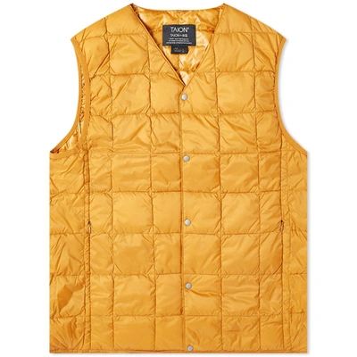 Shop Taion V-neck Down Vest In Orange