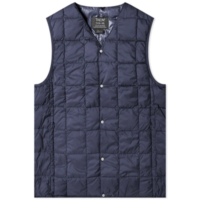 Shop Taion V-neck Down Vest In Blue