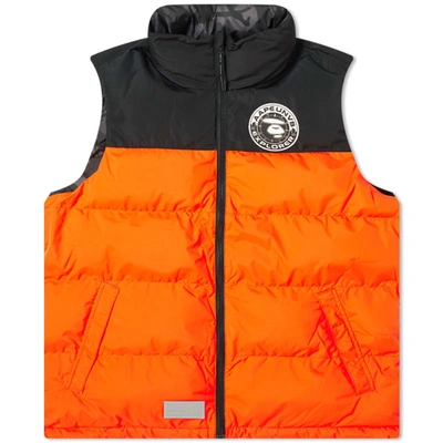 Shop Aape By A Bathing Ape Aape Reversible Thinsulate Vest In Orange