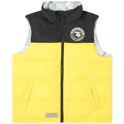 Shop Aape By A Bathing Ape Aape Reversible Thinsulate Vest In Yellow